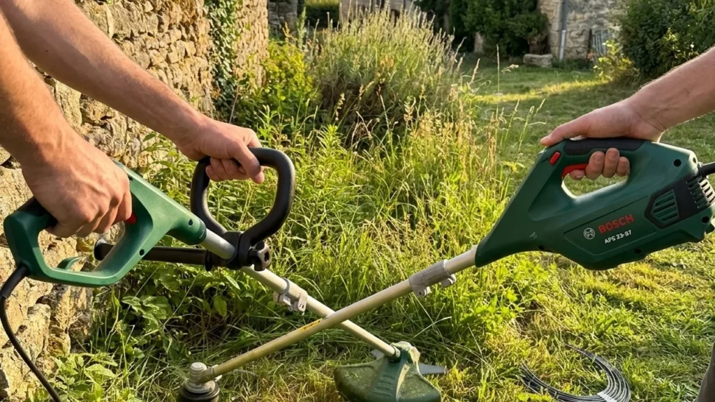 Maud Lechevallier teste Bosch AFS 23-37 : Avis Complet sur la Débroussailleuse Électrique 1000W